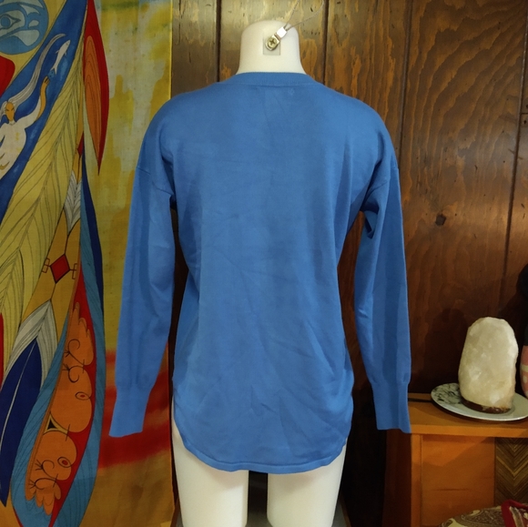 Size S blue casual Lightweight crew neck Sweater Relaxed fit - Picture 7 of 10